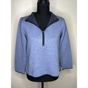 J Jill Women's Blue 1/4 Zip Pullover Sweater Long Sleeve Size XS
